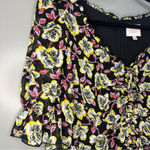 Cinq à Sept Cinq a Sept Kimberly Top Ruched Floral Print Top Black Multi Size M Photo 5