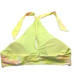 Aerie Halter Tie-Dye Keyhole Bikini Swim Top Yellow Pink Size L Photo 1