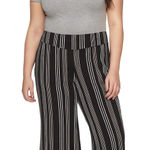 No Boundaries NWOT  Juniors’ Size 19 Striped Pull-On Flare Pants Black White Photo 0