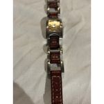 Trend Z Women's Square Face Watch Mixed Wood & Copper Tone Bangle Cuff Japan Mvt Brown Photo 2