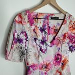 Black Halo Colorful Shift Dress Pink Abstrract Size 2 Lined Back Zip Photo 4