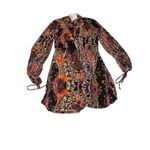 Free People NWT Womens Mock Turtleneck Shift Dress Small Black Multicolor Photo 2