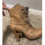 Vic Matie Leather Buckle Healed Boots Size 8 Zip Closure Lug Sole 38 Photo 3