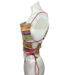 Princess Polly  Women's Multicolor Rainbow Striped Lace Up Sutton Crop Top Size 6 Photo 2