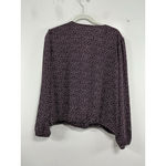 Nine Britton Womans  Long Sleeve Wrap Blouse XL Maroon V Neck Elastic Waist Photo 1