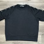 T By Alexander Wang Snap Sleeve French Terry‎ Sweatshirt Black Size XS Photo 4
