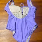 Purple One Piece Swimsuit with Lace Photo 1