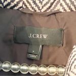 J.Crew  Size Medium Herringbone Zipper Black White Zig Zag Stripe Vest Feather Photo 3