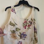 Vintage Mary McFadden Floral Cream Ruffle Tier Dress Multiple Size 14 Photo 2