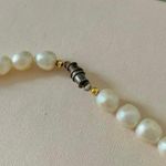 Baroque Ivory Pearl Necklace Vintage “Corinne” Unique Freshwater Iridescent White Photo 5