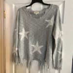 Star pattern knit lightweight wide V Photo 1