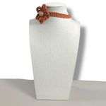 Free People  Bohemian Beachy Crochet Flower 70s Olympus Choker NWT Blush Sienna Photo 2