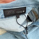 ZARA Blue Ruffled Denim Top MEDIUM NEW Photo 8