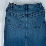 frame denim FRAME Le Sylvie Denim Midi Skirt Front Slit Blue 100% Cotton Size 26 Photo 5