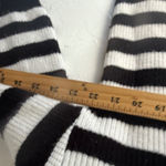 Philosophy  Striped Mock‎ Neck Knit Sweater Black White Oversized Medium M Photo 6