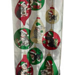 Cute VTG Christmas Cat Scarf Satin Feel Polyester Holiday Kittens Ornaments Photo 0