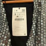 ZARA  Silver Draped Sequin Mini Dress – Size Small – NWT Photo 5