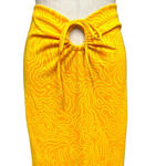 ZARA Orange Abstract Printed Cutout Tie Waist Midi Skirt Size Medium Photo 2