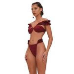 Andrea Iyamah  Mulan Bikini Set Wine Color – Size XS NWT Photo 6