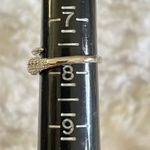 Snake serpent ring with CZs and green eyes Silver Photo 3