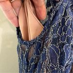 MM Couture Cocktail Dress Size Medium Sheer Lace over Neutral Fitted Slip Photo 7