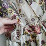 Band of Gypsies Women's XS Ivory Floral Chiffon Wrap Romper Boho Photo 3