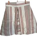 Audra Official Designer Linen Holiday Striped Mini High End Skirt Size 6 Photo 0