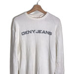 DKNY  jeans ribbed cotton crew neck ladies pullover sweater size large Photo 1