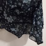 Venezia Jeans 22/24 Button Front Cutwork Blue Floral Top Plus Photo 3