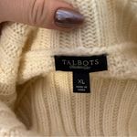 Talbots Wool Alpaca Blend Cowl Neck Ivory Cream Cable Knit Tunic Knit Sweater XL Photo 4