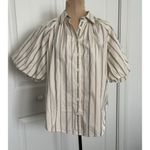 Madewell  Shirred Bubble-Sleeve Button-Up Shirt in Poplin Size Small Photo 2