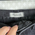 Madewell Black Rigid Denim A Line Skirt Photo 3