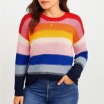Old Navy Women's Sweater Large Rainbow Pullover Soft Wool Knit Size M Photo 2