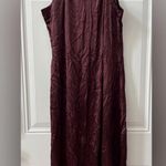 Nic+Zoe NWT Elevated Slip Dress Size XL Redwood Satin Midi Sheath Sleeveless Photo 1