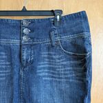 Torrid  Jean Skirt Women's 18‎ Blue Solid Above Knee Pockets Whiskered Denim NWT Photo 4