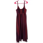 Torrid  Dress Size 12/Large/0 NWT Maxi Chiffon Pleated Burgundy Ombre Curvy Photo 3