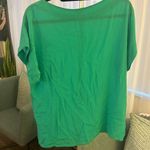 Christian Dior Vintage Silk Top Size 10 Blue GREEN Short Sleeve Photo 3