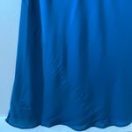 Silk Sz S Maxi Tank Silk Dress Sleeveless Scoop Neck Long Dress Blueish Blue Photo 4