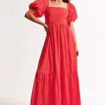 Abercrombie & Fitch Emerson Drama Bow-Back Maxi Dress red size XL Photo 0