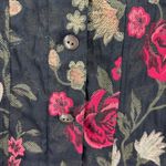 Chico's Chico’s Designs dark floral roses tapestry shirt jacket shacket button up M Photo 6