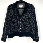 Vintage‎ Harvest Velvet Women's Crushed Velvet Button Front Blazer Black Small Photo 0