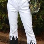 Levi's Hand Painted flame Jean’s One of a Kind white Denim C19 Photo 0