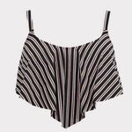 Torrid Plus 3X Bikini Top Multi Metallic Stripe Wireless Flounce Wireless Sexy Photo 0
