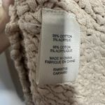 Rebecca Taylor Tan Silver Chunky Knit Cotton Crochet Crew Pullover Top Small Photo 3