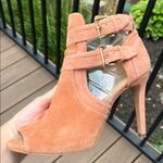 Michael Kors Blush Pink Suede Leather Peep Toe High Heels - Size 8.5 Photo 0