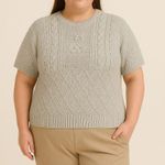 Vintage Victoria Jones Silk And Angora Floral Crochet Knit Sweater Size XL Photo 0