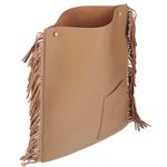Maje Camel Color Leather Fringe Crossbody Bag Gold Chain Strap Boho Western Photo 1
