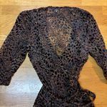 Urban Outfitters  Paige Burnout Leopard Print Preppy Boho Mini Wrap Dress M Photo 4