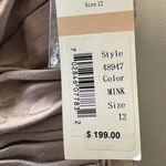 Cache NWT  One-Shoulder Ruched Dress with beaded details Size 12 in Mink Photo 8