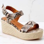 City Classified Snake Skin Espadrille Wedges Photo 0